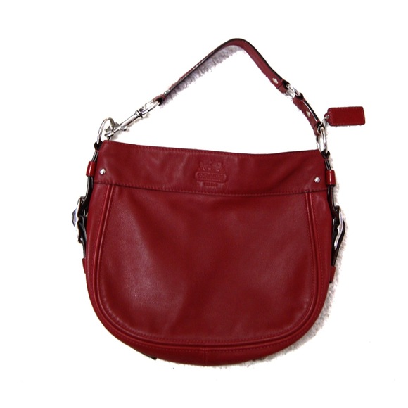 Coach Handbags - Coach Zoe Leather Handbag Hobo Style EUC Red